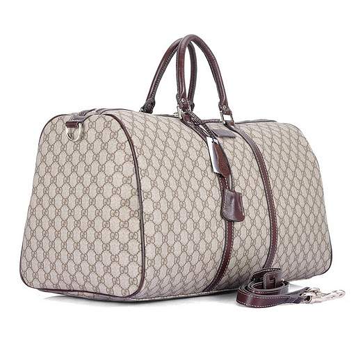 1:1 Gucci 206500 Large Beige-ebony Duffel Bags-Coffee - Click Image to Close